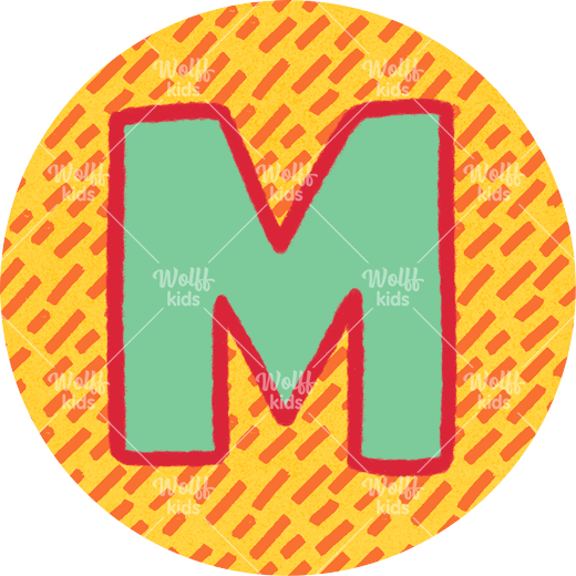 Einzelner Magnet: M orange, 4cm
